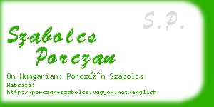 szabolcs porczan business card